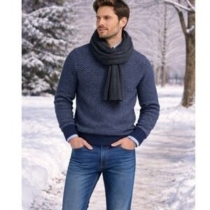 J. Crew Men's Merino Wool Blend Sweater Heritage Bird's-eye Stitch Size S